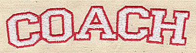 Embroidery Design: Coach text<br> 3.31w X 0.88h