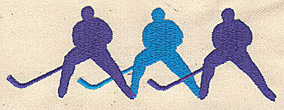 Embroidery Design: Hockey Players<br> 4.38w X 1.44h