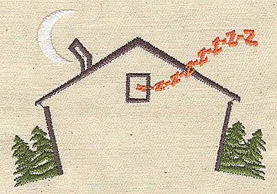 Embroidery Design: Sleepy house<br> 3.44w X 2.44h