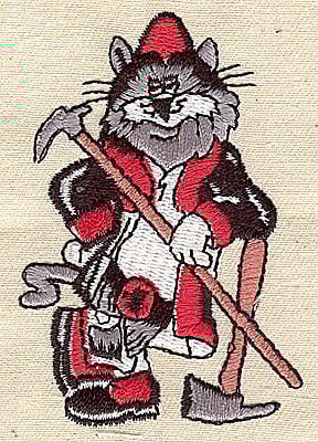 Embroidery Design: Firefighting cat<br> 2.00w X 2.94h