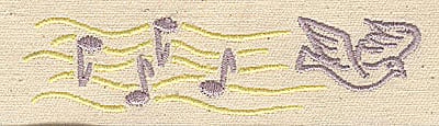 Embroidery Design: Dove with musical notes<br> 3.69w X 0.94h