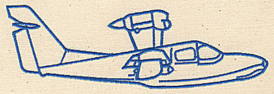 Embroidery Design: Airplane outline<br> 6.31w X 2.06h