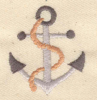 Embroidery Design: Anchor with rope<br> 1.24w X 1.44h