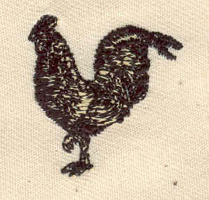 Embroidery Design: Rooster <br> 1.06w X 1.13h