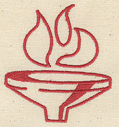 Embroidery Design: Torch with flame<br> 2.50w X 2.81h