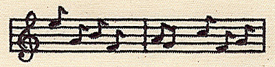 Embroidery Design: Musical notes<br> 4.44w X 1.25h