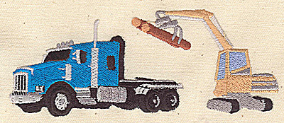 Embroidery Design: Truck with crane<br> 4.75w X 1.94h | Embroidery Legacy Embroidery Design: Truck with crane<br> 4.75w X 1.94h