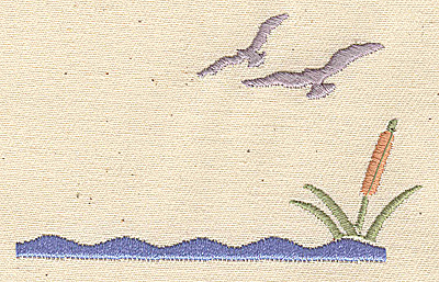 Embroidery Design: Wildlife scene<br> 3.25w X 2.00h