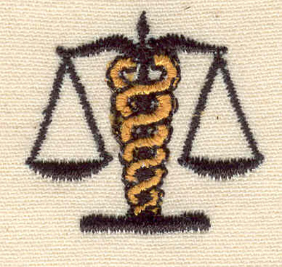 Embroidery Design: Scales of justice<br> 1.19w x 1.00h
