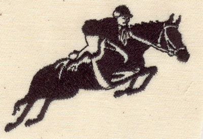 Embroidery Design: Horse and rider<br> 2.75w X 1.88h