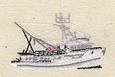 Embroidery Design: Fishing trawler<br> 2.44w X 2.00h