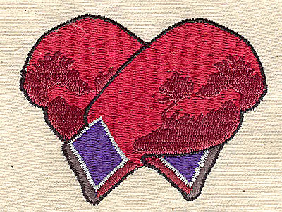 Embroidery Design: Boxing gloves<br> 2.13w X 2.81h