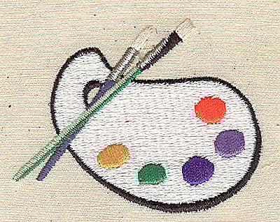 Embroidery Design: Painter's pallette<br> 2.44w X 1.94h