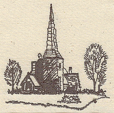 Embroidery Design: Church scenery<br> 2.88w X 2.94h