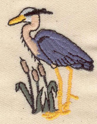Embroidery Design: Blue heron<br> 1.88w X 1.88h