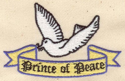 Embroidery Design: Dove Prince of Peace<br> 2.94w X 1.81h