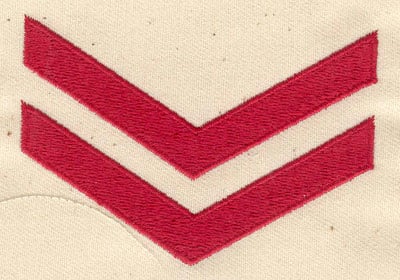 Embroidery Design: Corporal Chevron<br> 3.13w X 2.13h