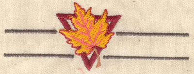 Embroidery Design: Maple leaf with triangle<br> 3.19w X 1.19h