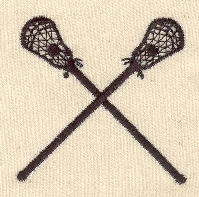 Embroidery Design: Crossed lacrosse sticks<br> 2.00w X 1.94h