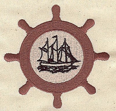 Embroidery Design: Ship's Wheel<br> 3.00w X 3.00h