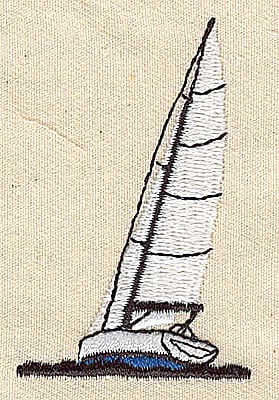 Embroidery Design: Sailboat<br> 1.44w X 2.31h | Embroidery Legacy Embroidery Design: Sailboat<br> 1.44w X 2.31h