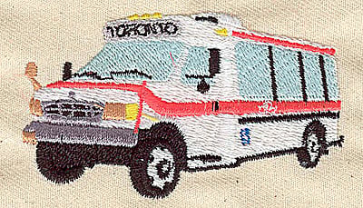 Embroidery Design: Ambulatory transportation<br> 2.94w X 1.75h