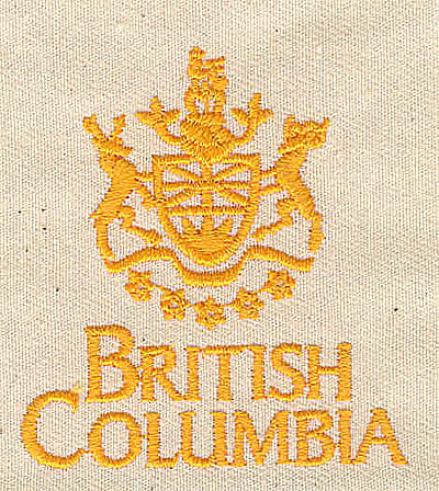 Embroidery Design: British Columbia<br> 2.06w X 2.19h