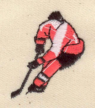 Embroidery Design: Hockey player<br> 1.19w X 1.44h