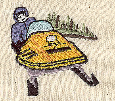 Embroidery Design: Snowmobiler<br> 1.75w X 1.81h