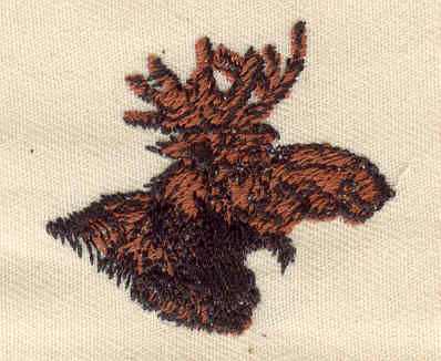 Embroidery Design: Moose head<br> 1.56w X 1.38h