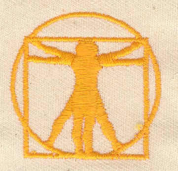 Embroidery Design: Da Vinci's art of man<br> 1.50w X 1.50h