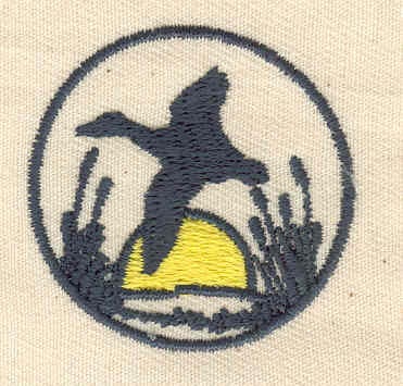 Embroidery Design: Duck with scenery<br> 1.50w X 1.44h