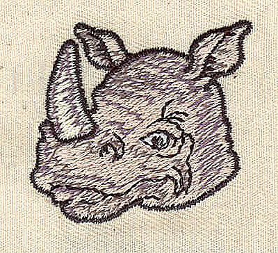 Embroidery Design: Rhinoceros<br> 1.56w X 1.44h