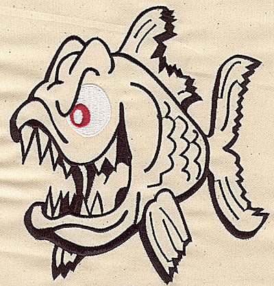 Embroidery Design: Pirhana<br> 5.94w X 6.25h