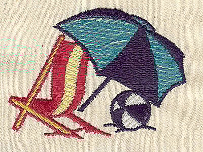 Embroidery Design: Beach scene<br> 2.56w X 1.88h