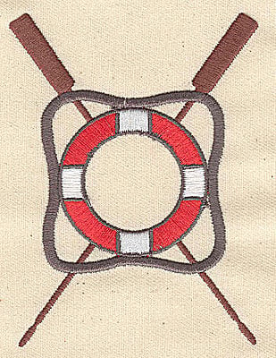 Embroidery Design: Life preserver symbol<br> 2.94w X 3.94h