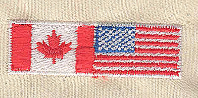 Embroidery Design: Canada and USA flag<br> 2.06w X 0.63h