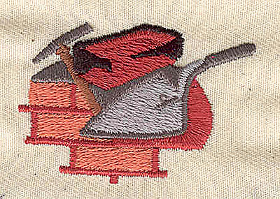 Embroidery Design: Brick layers tools<br> 1.88w X 1.25h