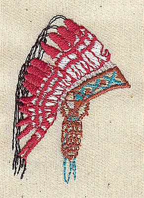Embroidery Design: Indian headdress<br> 1.38w X 2.00h
