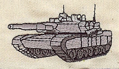 Embroidery Design: Military tank<br> 2.38w X 1.31h