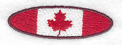 Embroidery Design: Canadian Flag oval<br> 2.50w X 0.82h