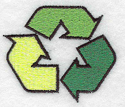 Embroidery Design: Recycling symbol<br> 2.31w X 2.00h