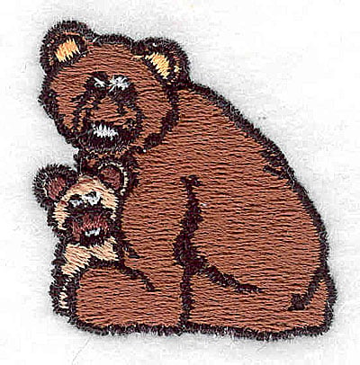 Embroidery Design: Bear with cub<br> 1.56w X 1.56h
