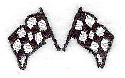 Embroidery Design: Crossed racing flags<br> 1.69w X 1.00h