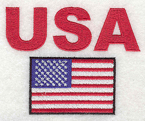 Embroidery Design: USA flag<br> 3.88w X 2.75h
