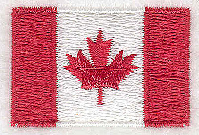 Embroidery Design: Canadian Flag<br> 1.50w X 1.00h