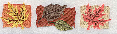 Embroidery Design: Three leaves<br> 4.25w X 1.06h