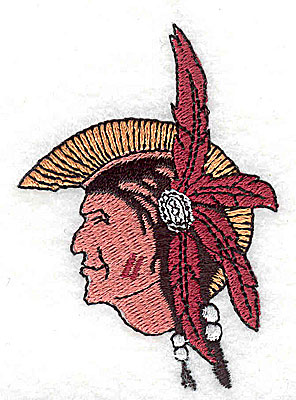 Embroidery Design: Mohawk Indian<br> 1.94w X 2.75h