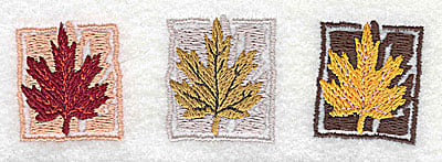 Embroidery Design: Three maple leaves<br> 4.25w X 1.31h