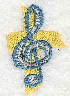 Embroidery Design: Treble Clef<br>1.19w X 1.69h